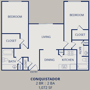 Conquistador - 2 Bedroom - 2 Bath - 1072 Sq. Ft.*
